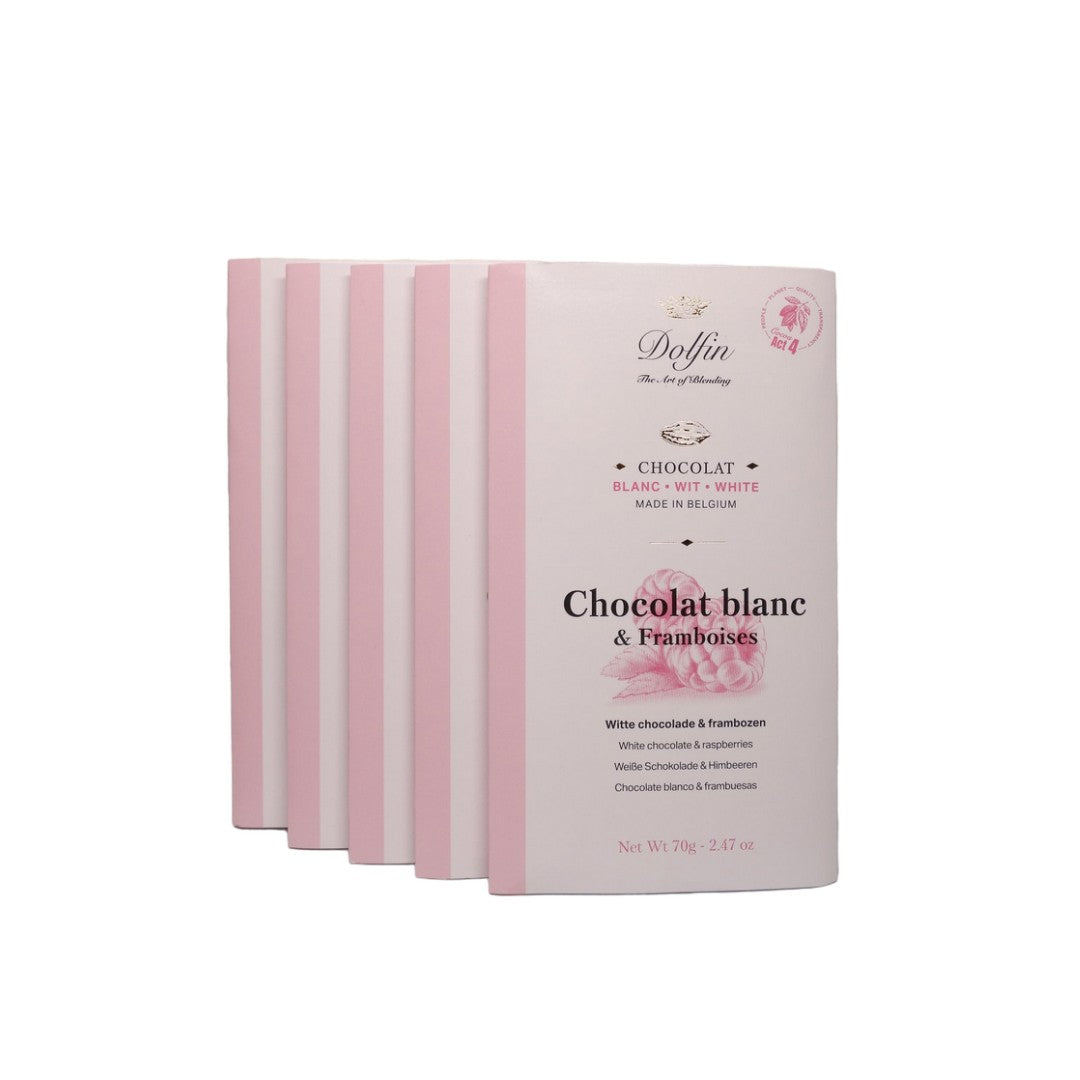 Dolfin - Weiße Schokolade mit Himbeeren, 70g
